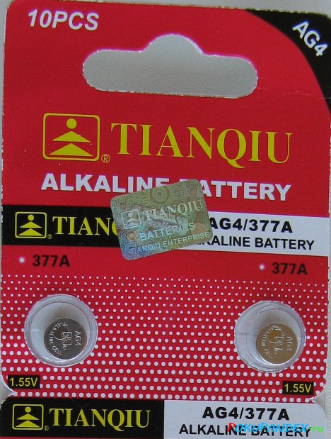 Батарейки AG4 Tianqiu 1.55V