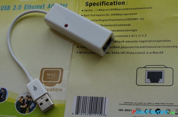 USB 2.0 10/100Mbps RJ45 LAN Ethernet Network Adapter Dongle