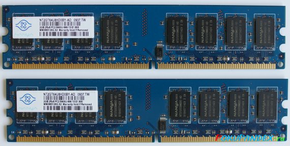 Память Nanya 2X2GB DDR2 PC2-6400 800MHz Low Density