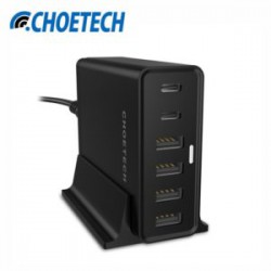 Зарядка CHOETECH TC42C - 4 USB + 2 type-C. Умеет больше заявленного