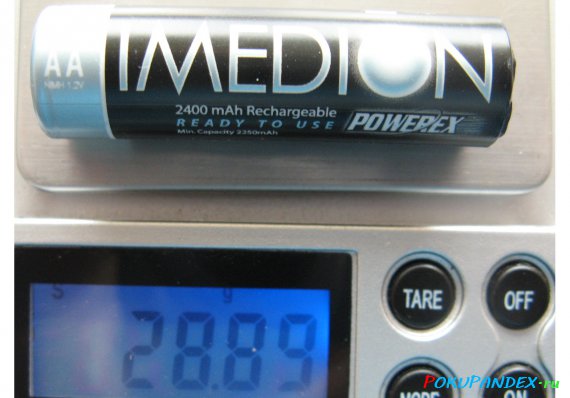 Вес аккумулятора Powerex Imedion