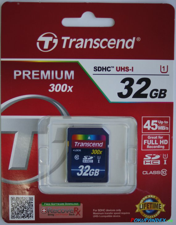 Карта памяти Transcend Premium SDHC UHS-I 300x 32Gb