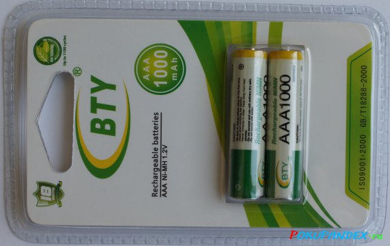 Упаковка (блистер) аккумуляторов BTY AAA 1000 mAh