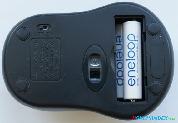 Отсек для батареек AAA у Bluetooth мышки от Tomtop