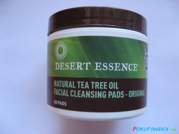 Desert Essence, Natural Tea Tree Oil Facial Cleansing Pads, очищающие диски с маслом чайного дерева