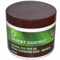 Desert Essence, Natural Tea Tree Oil Facial Cleansing Pads - очищающие диски с маслом чайного дерева
