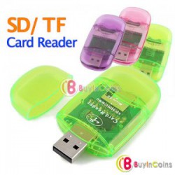 USB 2.0 SD / Micro SD T-Flash Memory Card Reader