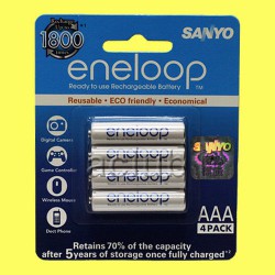 Аккумуляторы Sanyo eneloop 800 mAh AAA HR-4UTGB