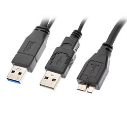 Двойной Y-кабель micro-USB 3.0 для внешнего жесткого диска