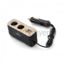 Автомобильный разветвитель питания: 2 гнезда прикуривателя + 2 USB с заявленным током 3,1А