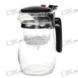 Easy Push Button Strainer Glass Tea Pot With Lock (750ml)