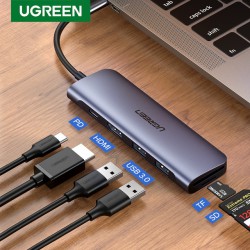 Универсальный USB-C хаб Ugreen 10-в-1 с поддержкой USB 3.0, HDMI, Dex, Ethernet и PD 100 Вт